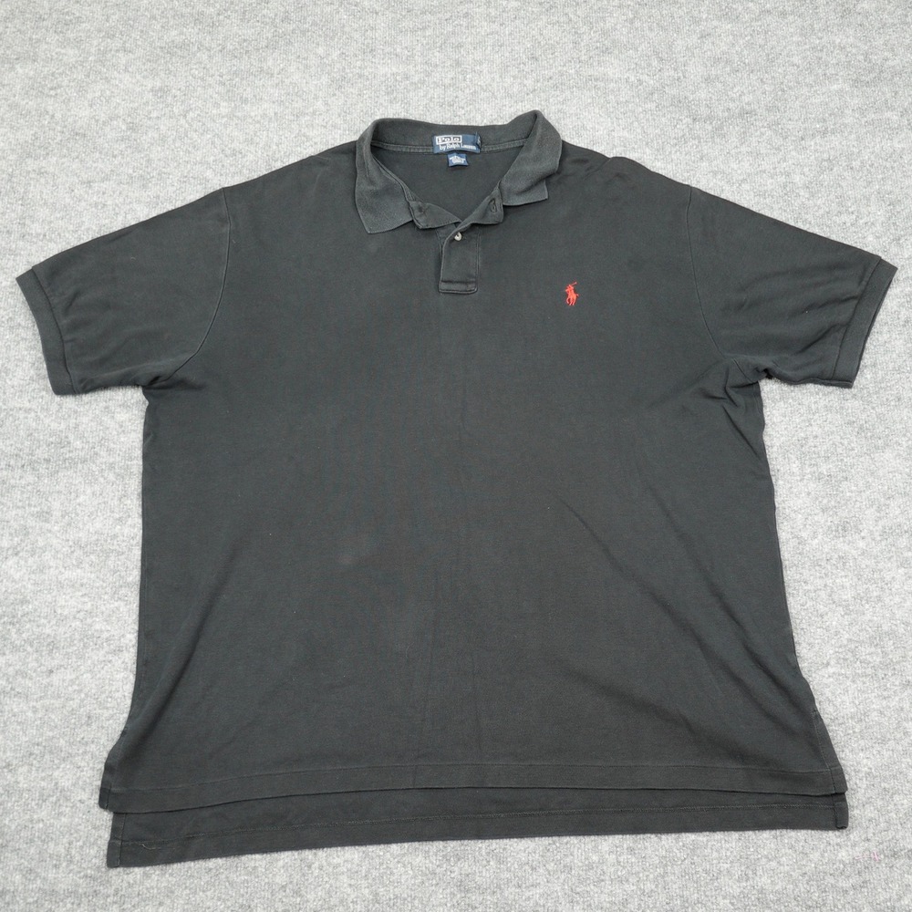 Polo Ralph Lauren Shirt Mens XXL Black Red Pony Logo‎ Cotton Pique Short Sleeve